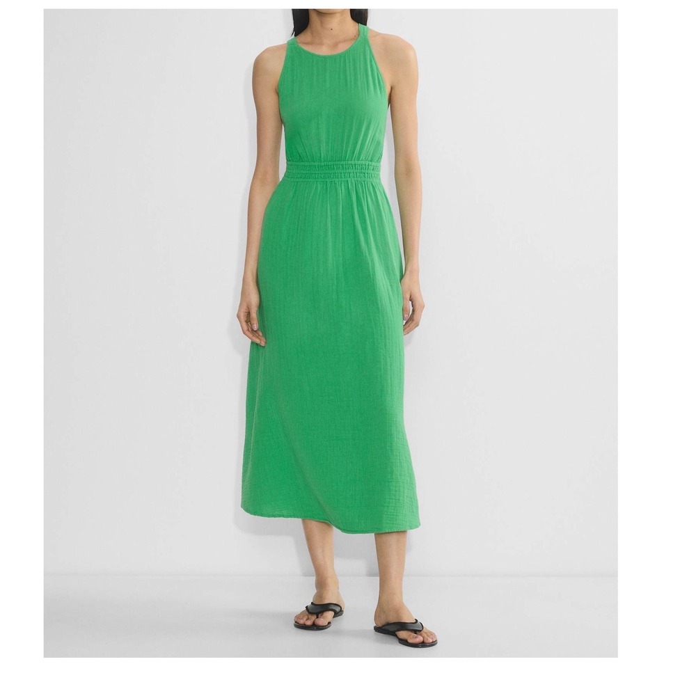 Aritzia Little Moon Cotton Gauze Open Back High Neck Midi Maxi Dress Medium